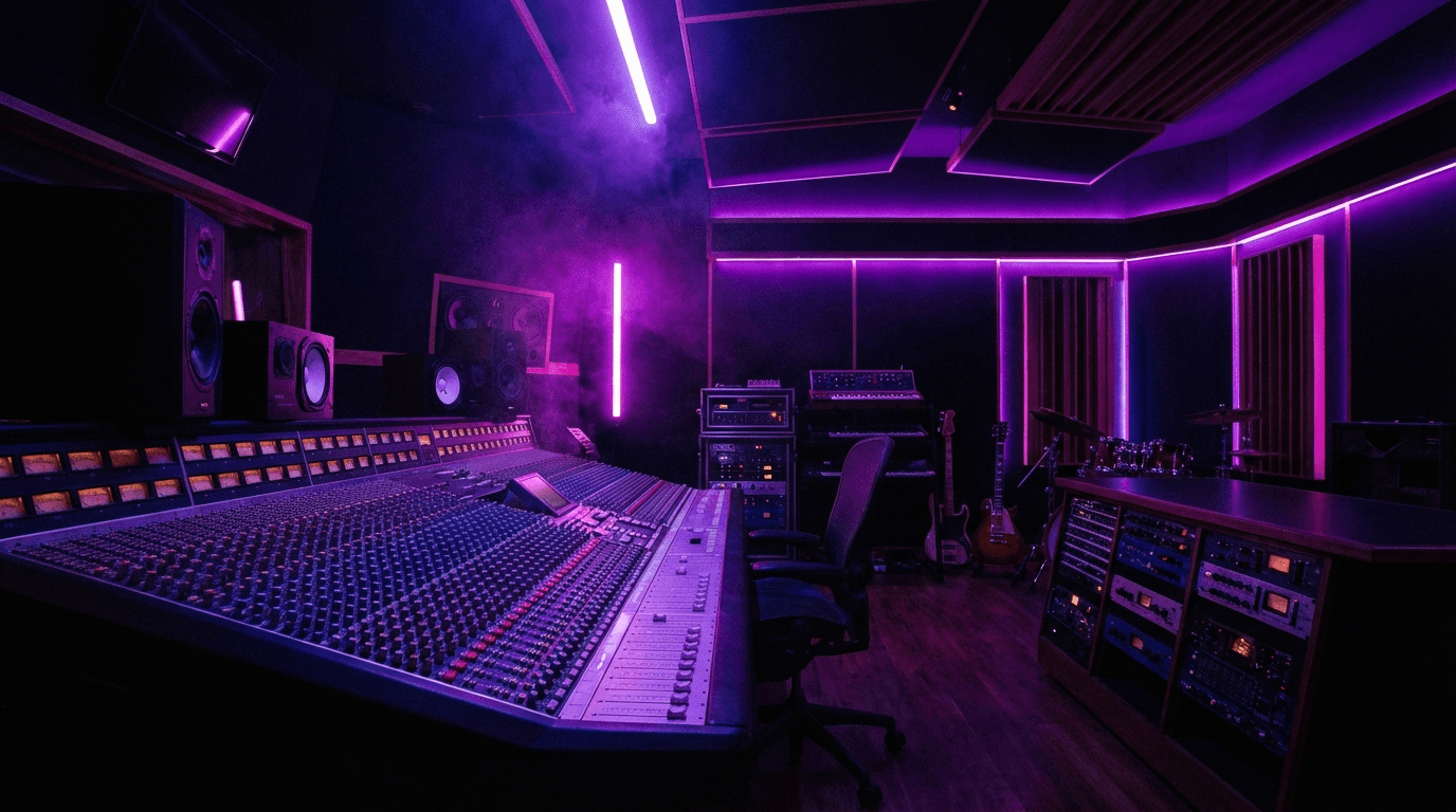 Professional music studio with AI sound generation